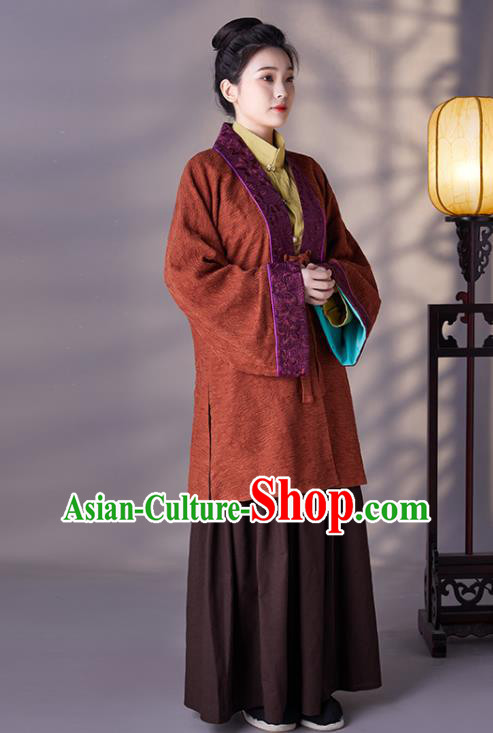 Chinese Ancient Noble Woman Garment Costumes Ming Dynasty Dowager Countess Clothing