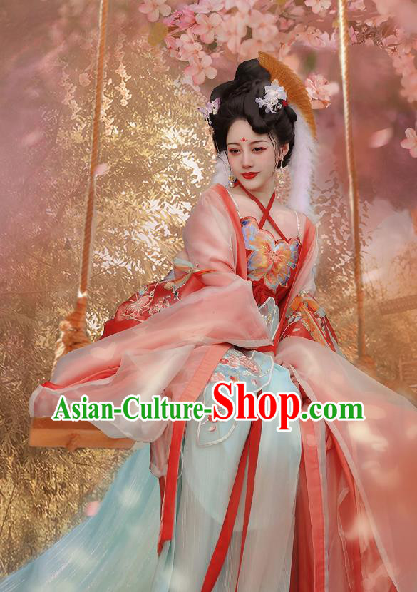 Chinese Traditional Hanfu Dress Tang Dynasty Imperial Concubine Garment Costumes Ancient Palace Beauty Clothing