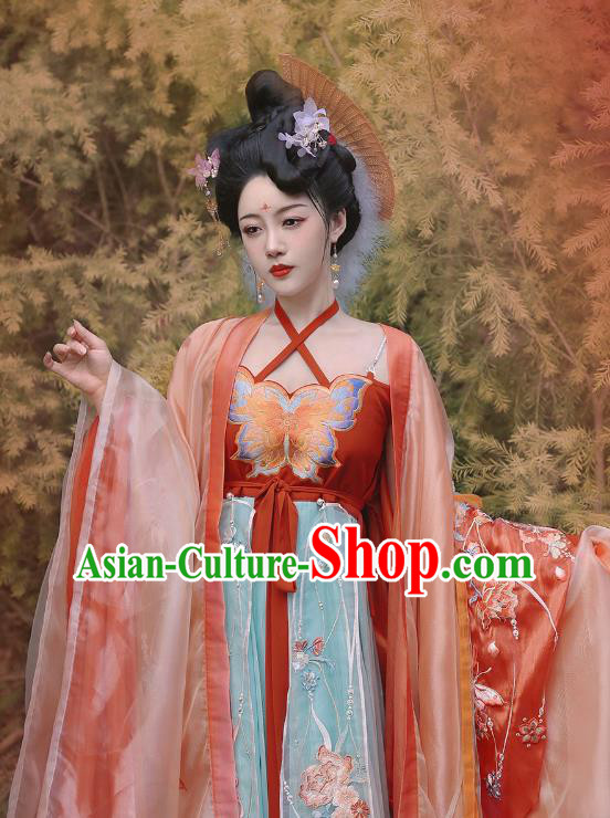 Chinese Traditional Hanfu Dress Tang Dynasty Imperial Concubine Garment Costumes Ancient Palace Beauty Clothing