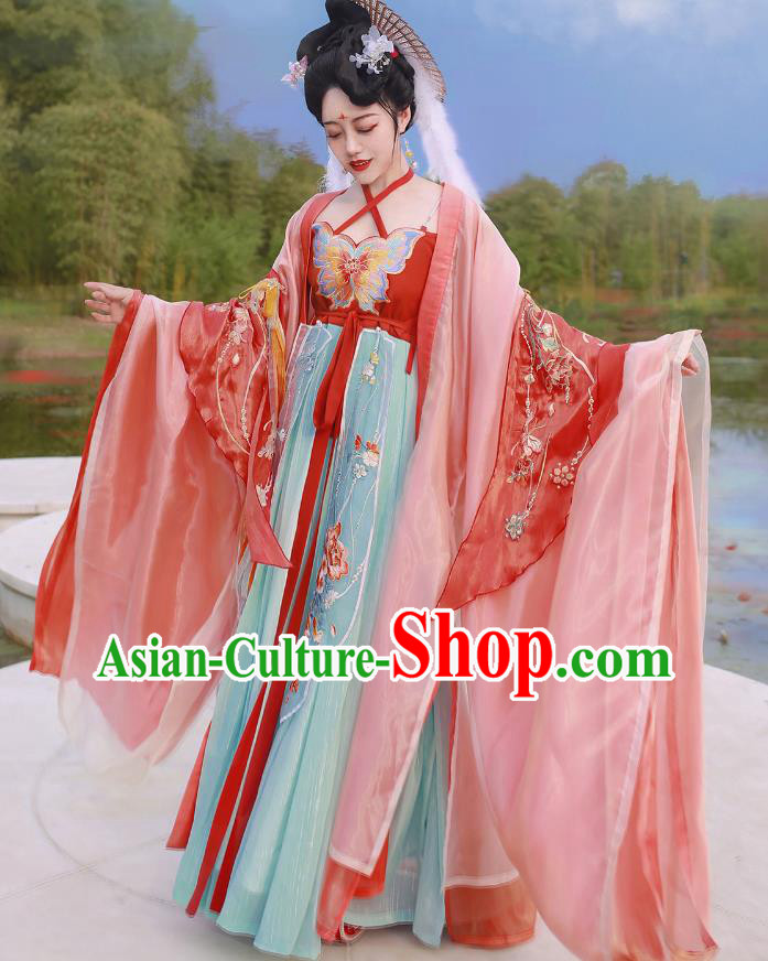 Chinese Traditional Hanfu Dress Tang Dynasty Imperial Concubine Garment Costumes Ancient Palace Beauty Clothing