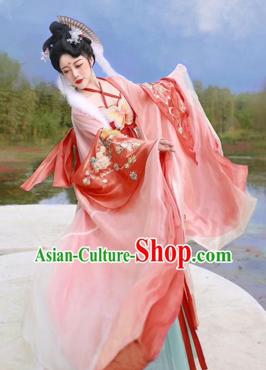 Chinese Traditional Hanfu Dress Tang Dynasty Imperial Concubine Garment Costumes Ancient Palace Beauty Clothing