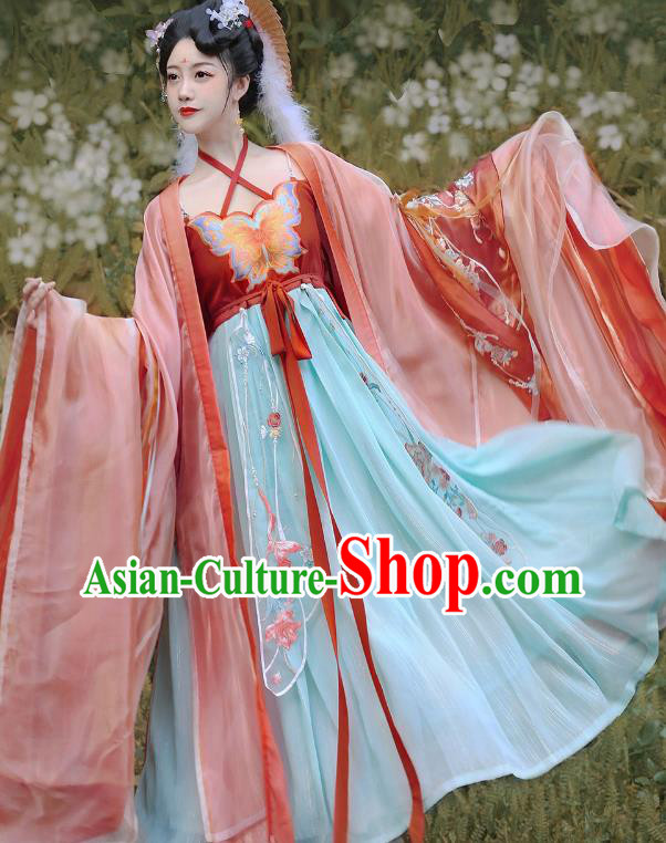 Chinese Traditional Hanfu Dress Tang Dynasty Imperial Concubine Garment Costumes Ancient Palace Beauty Clothing