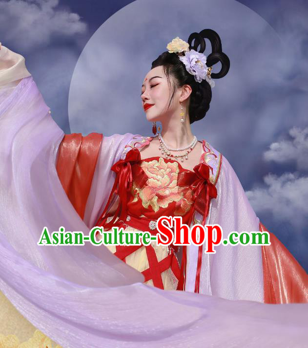Chinese Ancient Moon Goddess Clothing Drama Chang E Fairy Journey to the West Beauty Garment Costumes