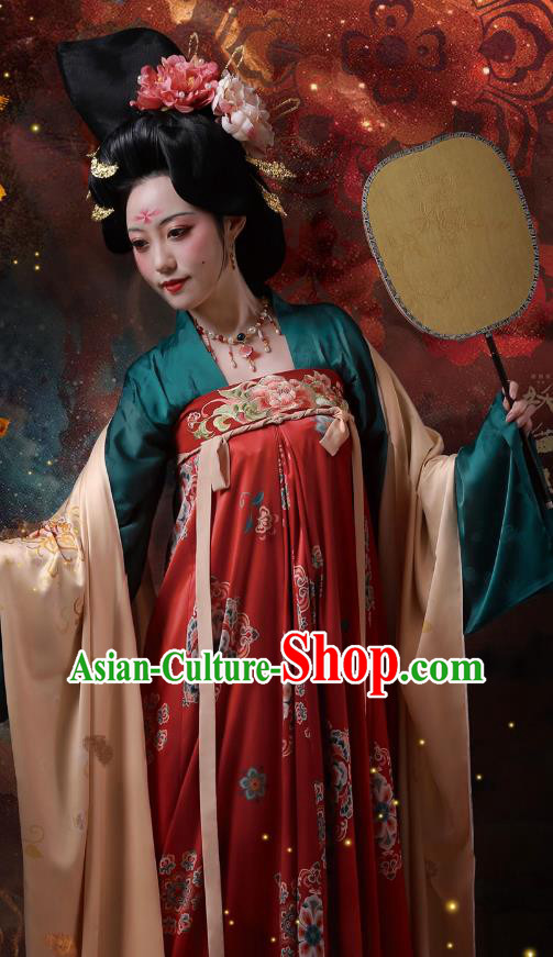 Chinese Ancient Palace Beauty Dresses Tang Dynasty Imperial Concubine Costumes Traditional Garment Clothing
