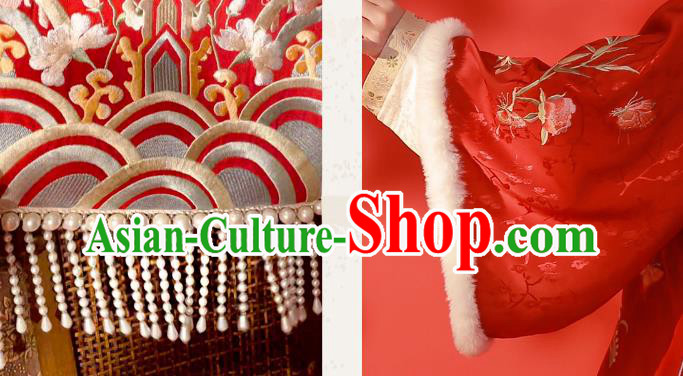 Chinese Traditional Winter Garment Clothing Ancient Rich Lady Dresses Ming Dynasty Costumes