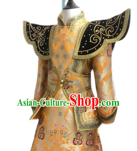 Chinese Traditional Ethnic Children Costume Mongol Nationality Folk Dance Dress Mongolian Festival Garment