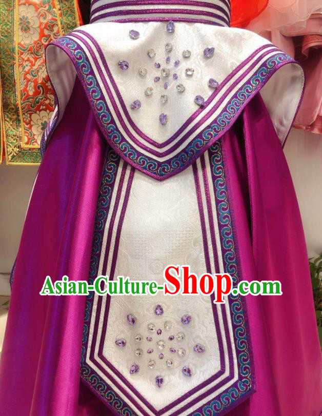 Chinese Mongolian Children Folk Dance Clothing Ethnic Festival Girl Dress Mongol Nationality Garment Costume
