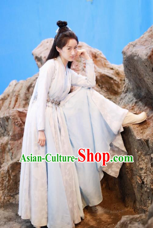 Chinese TV Series Love and Redemption Chu Xuan Ji Dresses Ancient Young Beauty Clothing Traditional Wuxia Swordswoman Garments Costume