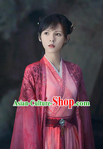 Chinese Traditional Wuxia Swordswoman Garments Costume TV Series Love and Redemption Chu Ling Long Dresses Ancient Young Beauty Clothing