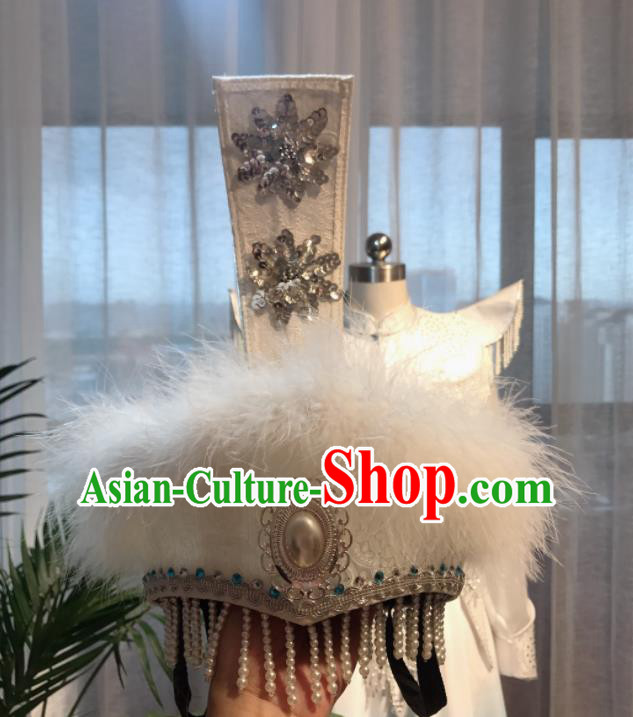 Chinese Mongolian Folk Dance Dress Ethnic Festival Performance Clothing Mongol Nationality Compere Costume