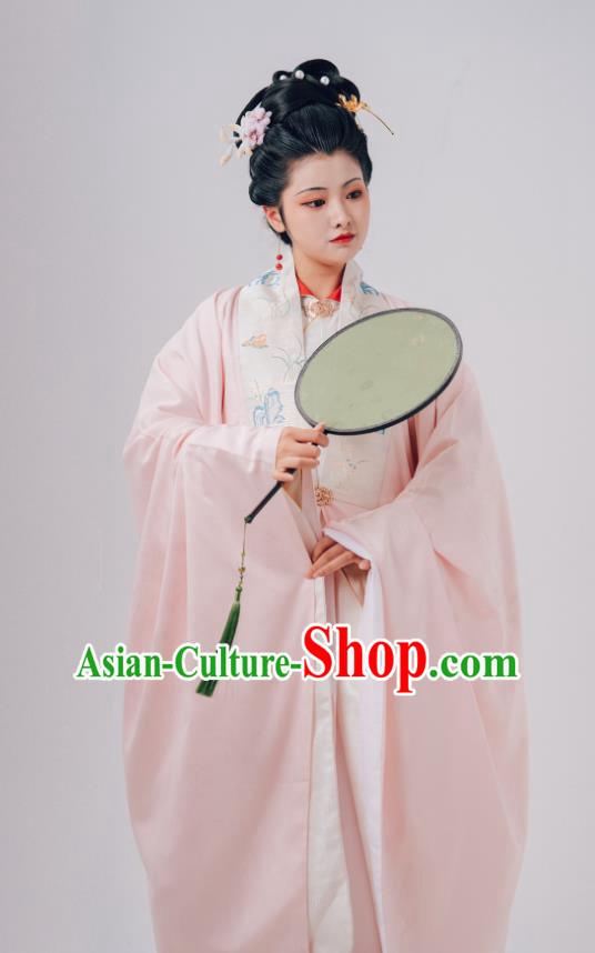 Chinese Ancient Coquette Hanfu Clothing Eight Famous Beauties of Qinhuai River Chen Yuan Yuan Dresses Ming Dynasty Historical Costume