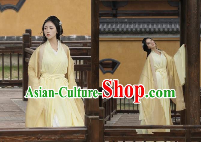 Chinese Traditional Swordswoman Hanfu Dress Ancient Fairy Clothing Jin Dynasty Princess Garment Costumes