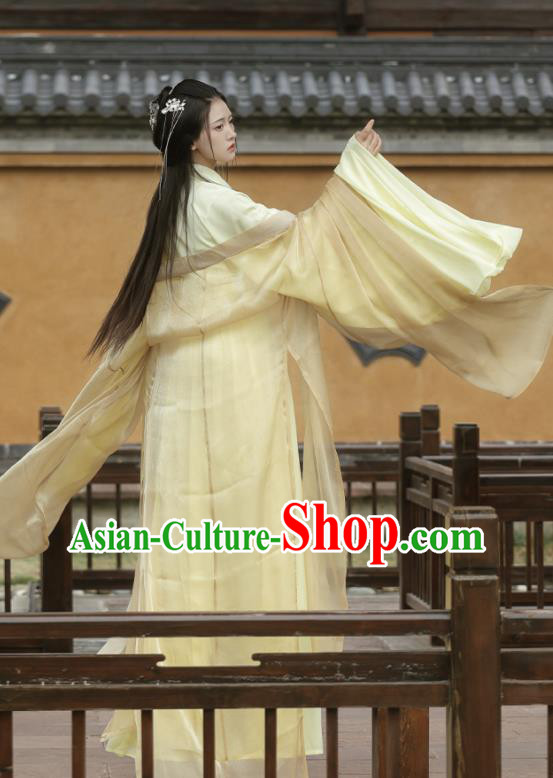 Chinese Traditional Swordswoman Hanfu Dress Ancient Fairy Clothing Jin Dynasty Princess Garment Costumes