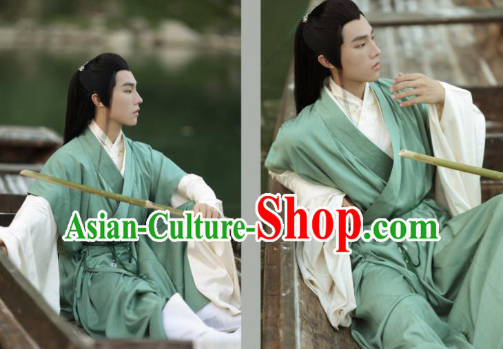 Chinese Ming Dynasty Scholar Garment Costumes Traditional Hanfu Apparel Ancient Swordsman Clothing