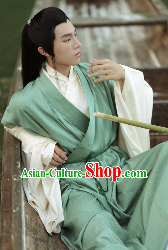 Chinese Ming Dynasty Scholar Garment Costumes Traditional Hanfu Apparel Ancient Swordsman Clothing
