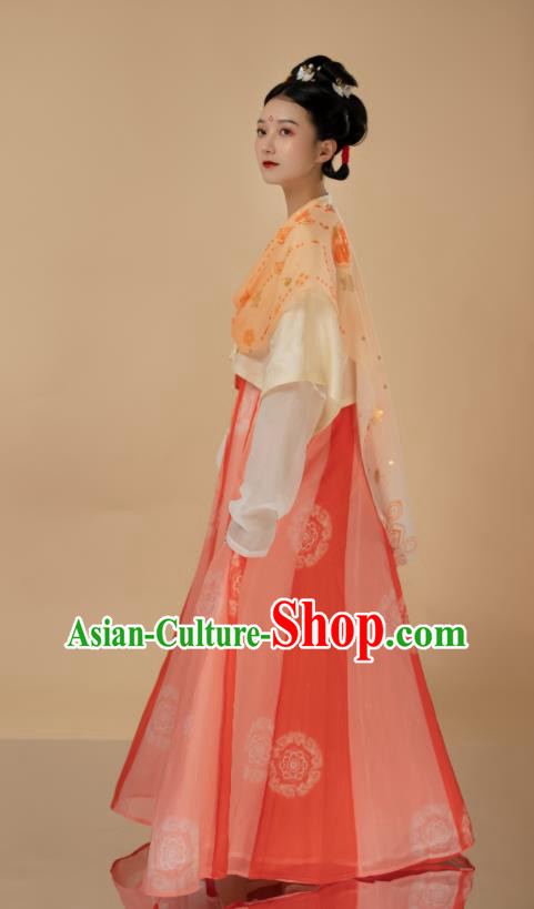Chinese Tang Dynasty Royal Princess Garment Costumes Traditional Hanfu Dresses Ancient Court Beauty Clothing
