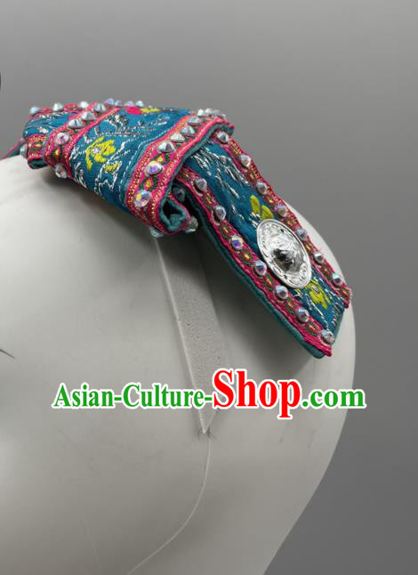 Chinese Miao Nationality Dance Headpiece Ethnic Festival Hair Jewelry Hmong Ethnic Women Headwear
