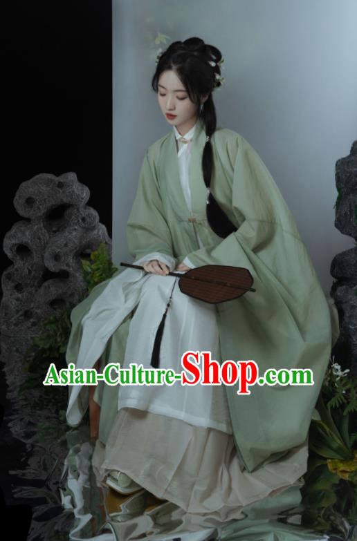 Chinese Ancient Royal Princess Clothing Traditional Green Hanfu Dresses Ming Dynasty Young Lady Costumes