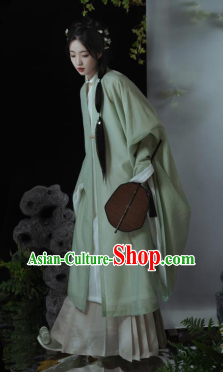 Chinese Ancient Royal Princess Clothing Traditional Green Hanfu Dresses Ming Dynasty Young Lady Costumes