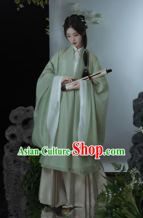 Chinese Ancient Royal Princess Clothing Traditional Green Hanfu Dresses Ming Dynasty Young Lady Costumes