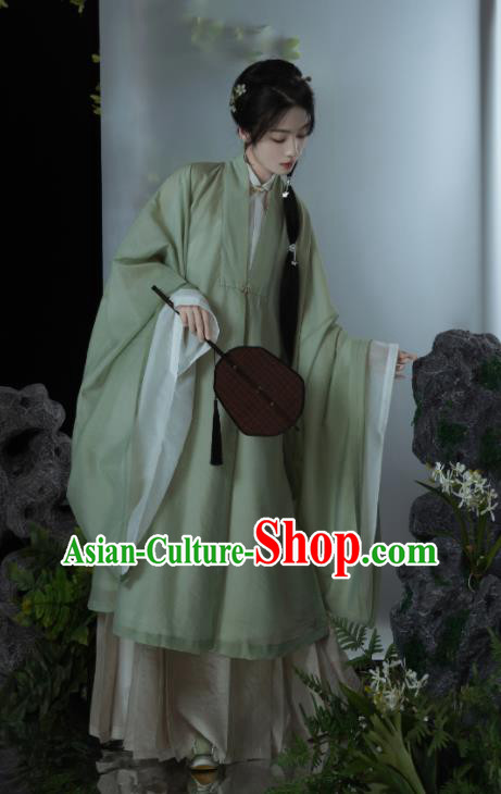 Chinese Ancient Royal Princess Clothing Traditional Green Hanfu Dresses Ming Dynasty Young Lady Costumes