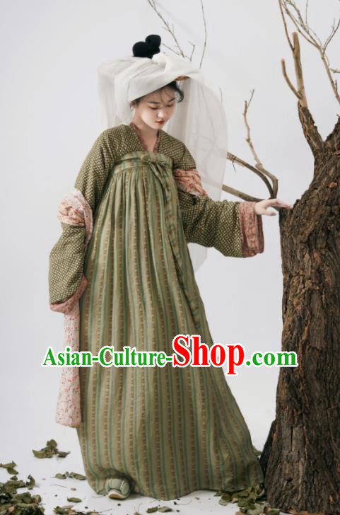 Chinese Ancient Country Lady Dress Tang Dynasty Hanfu Traditional Garment Costumes Complete Set