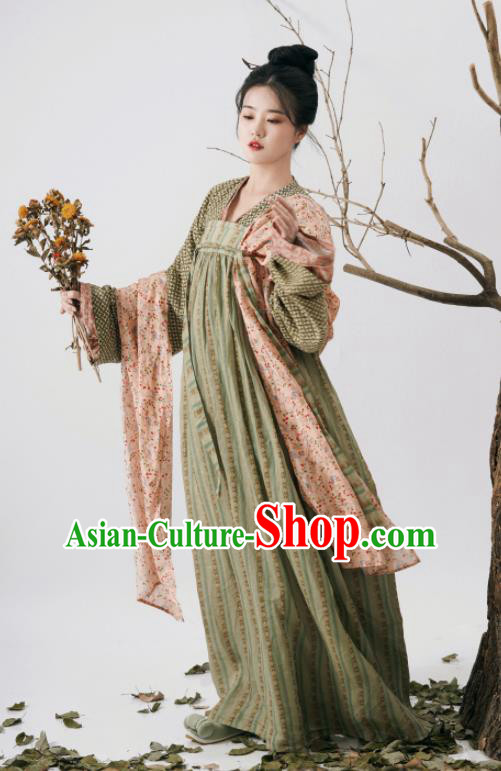Chinese Ancient Country Lady Dress Tang Dynasty Hanfu Traditional Garment Costumes Complete Set
