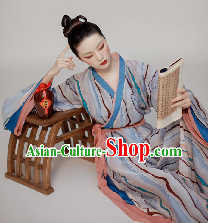 Chinese Traditional Garment Costumes Ancient Young Lady Clothing Han Dynasty Civilian Woman Hanfu Dress