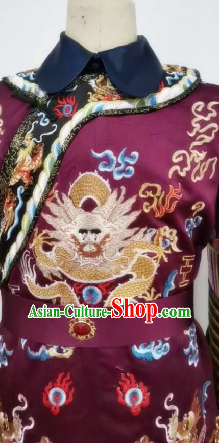 Chinese Ancient Eunuch Outfit Qing Dynasty Embroidered Official Garment Costumes Complete Set