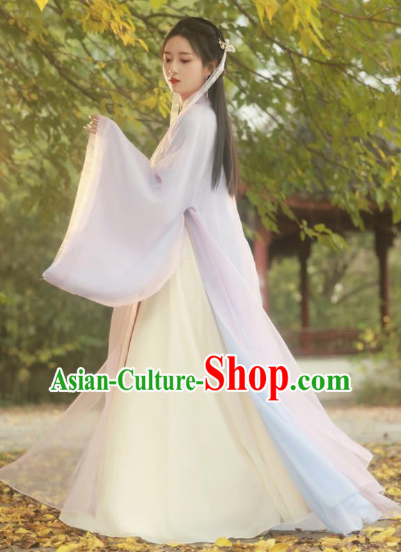 Chinese Jin Dynasty Princess Costume Ancient Swordswoman Clothing Traditional Hanfu Dress