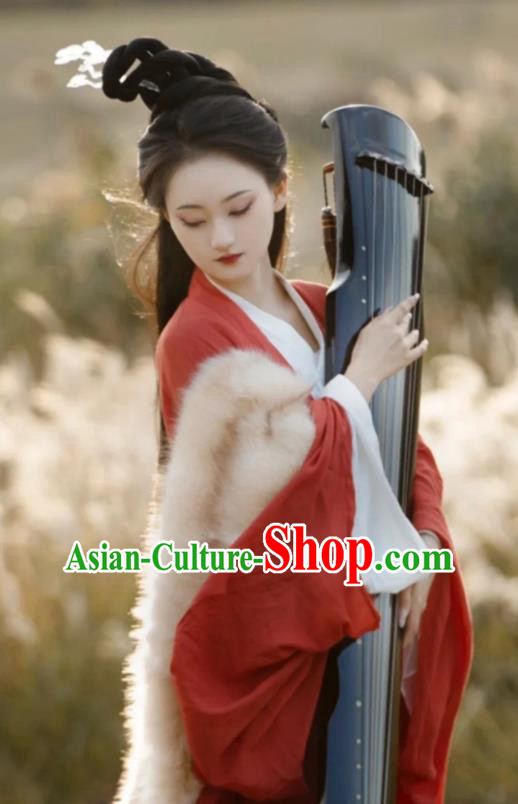 Chinese Ancient Swordswoman Clothing Traditional Red Hanfu Dress Jin Dynasty Princess Costumes