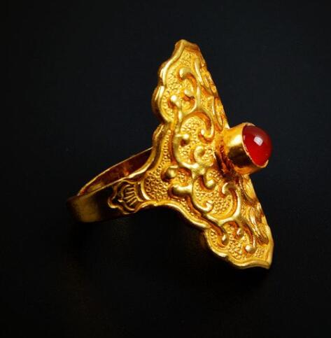 China Tang Dynasty Jewelry Ancient Princess Agate Ring Handmade Circlet for Women