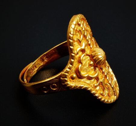 China Handmade Golden Circlet Tang Dynasty Jewelry Ancient Princess Ring