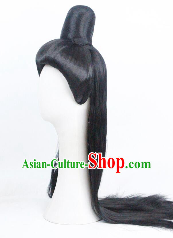Chinese TV Series Guan Yin Bodhisattva Wig Handmade Gwan Yin Hairpiece Ancient Goddess Headdress