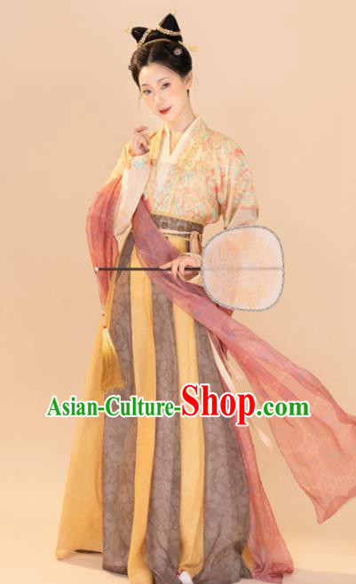 Chinese Tang Dynasty Palace Beauty Garment Costumes Ancient Fairy Clothing Traditional Hanfu Dresses
