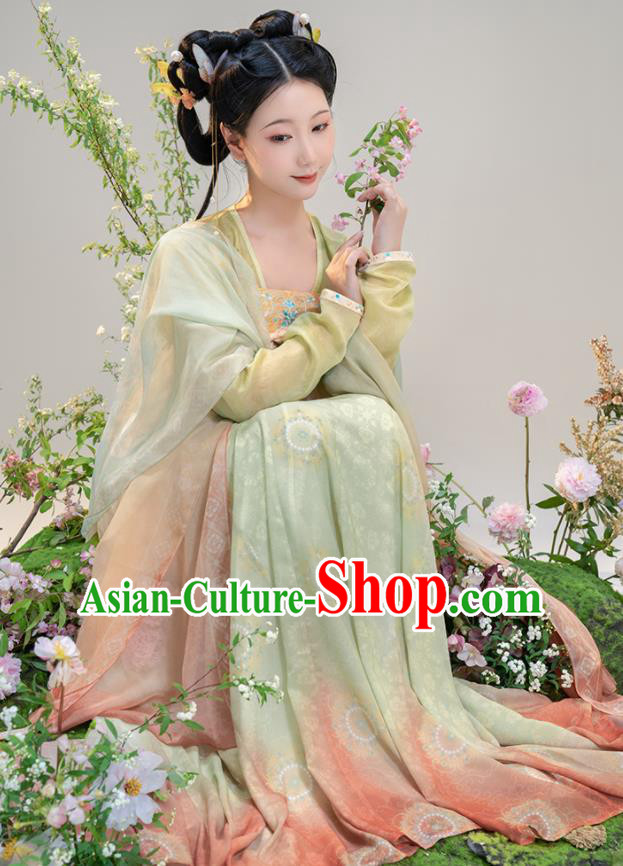 Chinese Traditional Hanfu Dresses Tang Dynasty Young Lady Garment Costumes Ancient Palace Beauty Clothing