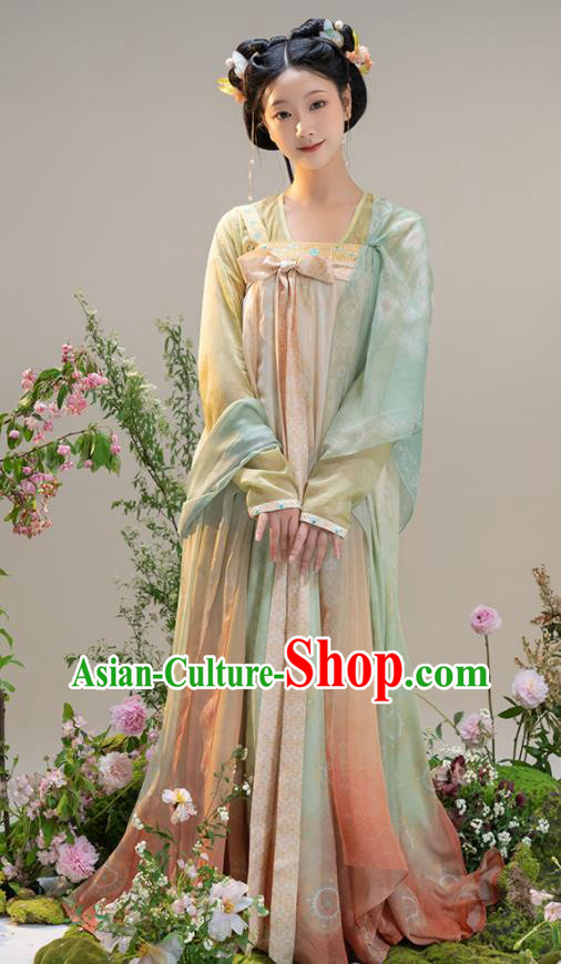 Chinese Traditional Hanfu Dresses Tang Dynasty Young Lady Garment Costumes Ancient Palace Beauty Clothing