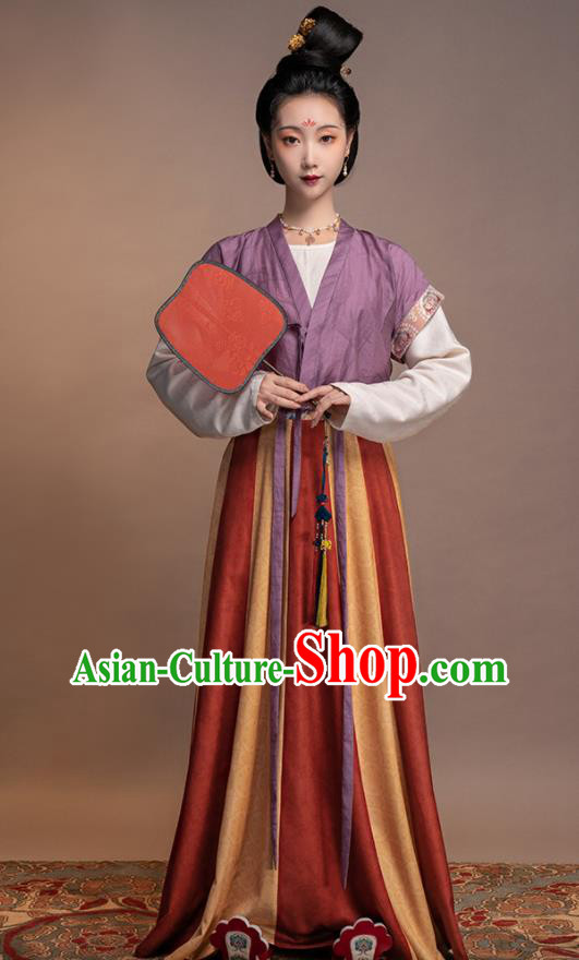Chinese Traditional Hanfu Dress Ancient Palace Beauty Clothing Tang Dynasty Princess Garment Costumes