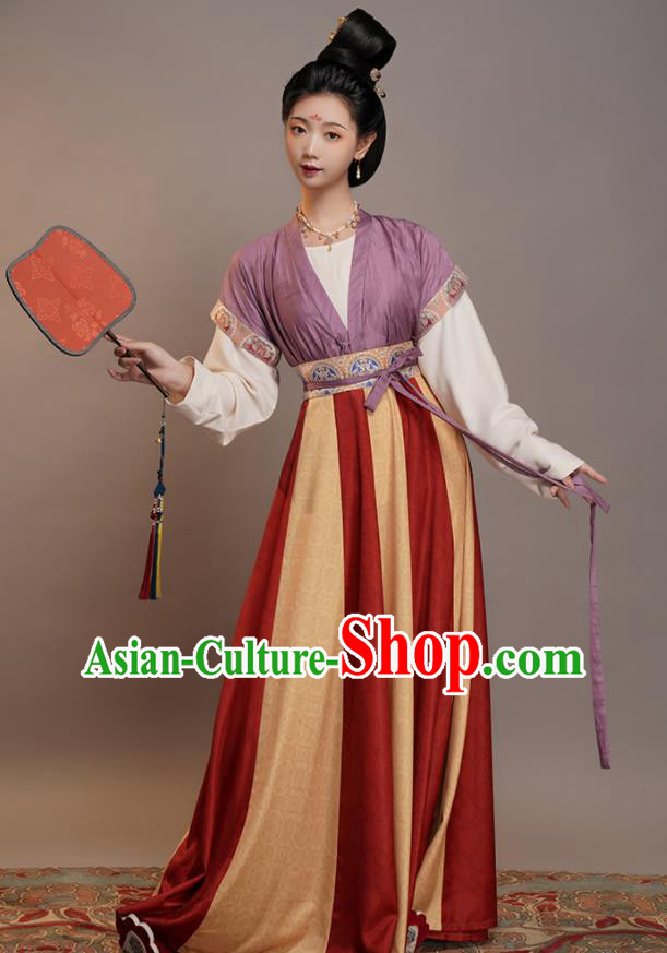Chinese Traditional Hanfu Dress Ancient Palace Beauty Clothing Tang Dynasty Princess Garment Costumes