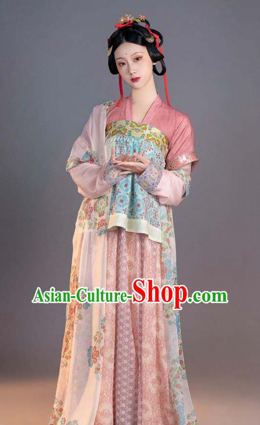Chinese Traditional Hanfu Dress Ancient Palace Lady Clothing Tang Dynasty Noble Princess Garment Costumes