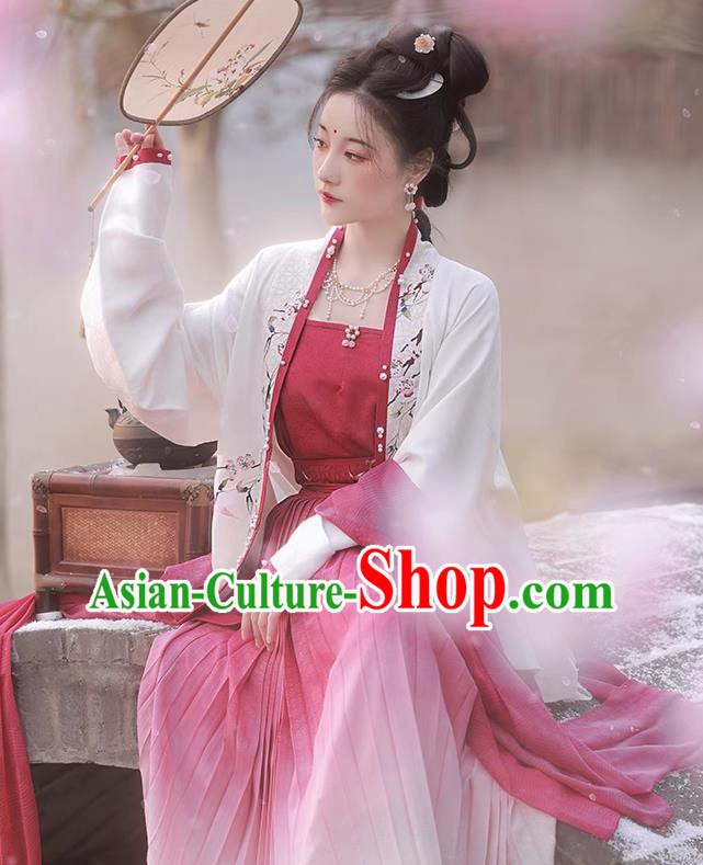 China Song Dynasty Young Woman Dresses Ancient Noble Lady Costumes Traditional Hanfu