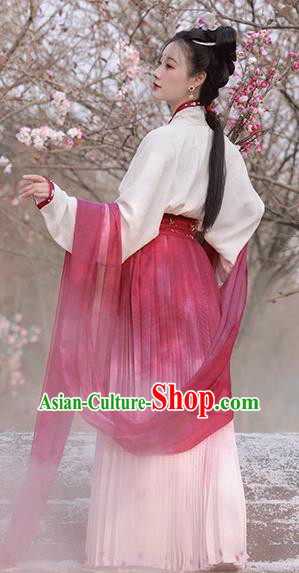 China Song Dynasty Young Woman Dresses Ancient Noble Lady Costumes Traditional Hanfu