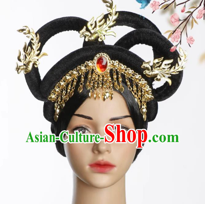 Top Handmade Wig Journey to the West Princess Iron Fan Headdress Halloween Cosplay Headwear
