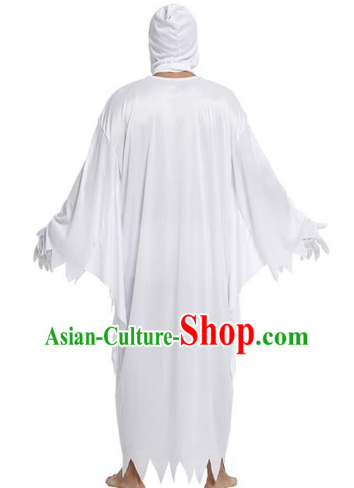 Top Halloween Costume Cosplay White Ghost Robe Fancy Ball Devil Clothing