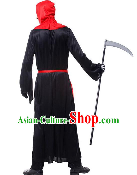 Top Cosplay Ghost Black Robe Fancy Ball God of Death Clothing Halloween Demon Costume