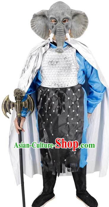 Cosplay Monster Silver Cape Outfit Journey to the West Demon Elephant Clothing Top Halloween Fancy Ball Costume