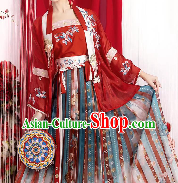 China Ming Dynasty Princess Clothing Traditional Hanfu Dresses Ancient Young Lady Costumes