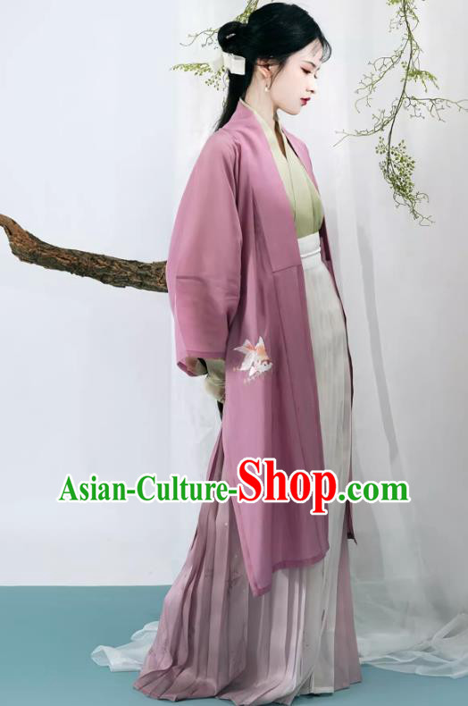 China Ancient Young Woman Costumes Traditional Female Hanfu Fashion Song Dynasty Replica Dress