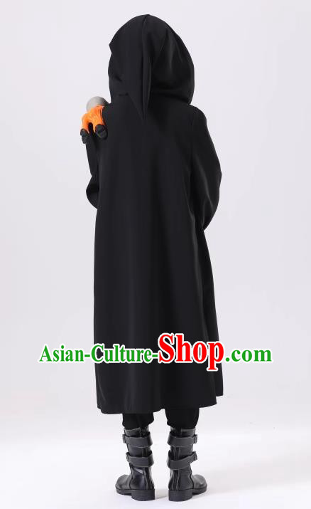 Halloween Fancy Ball Costume Cosplay Demon Black Robe and Mask for Children