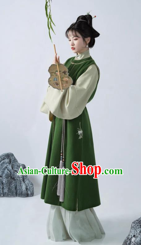 China Ming Dynasty Replica Costumes Young Woman Hanfu Traditional Fashion Ancient Noble Mistress Outfit